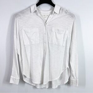 Lou & grey for Loft white casual button down shirt size medium
